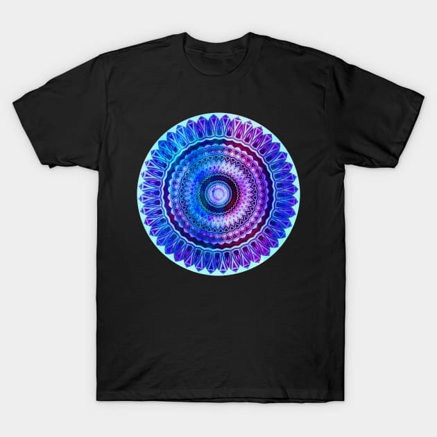 Watercolor Mandala blue T-Shirt by LebensART